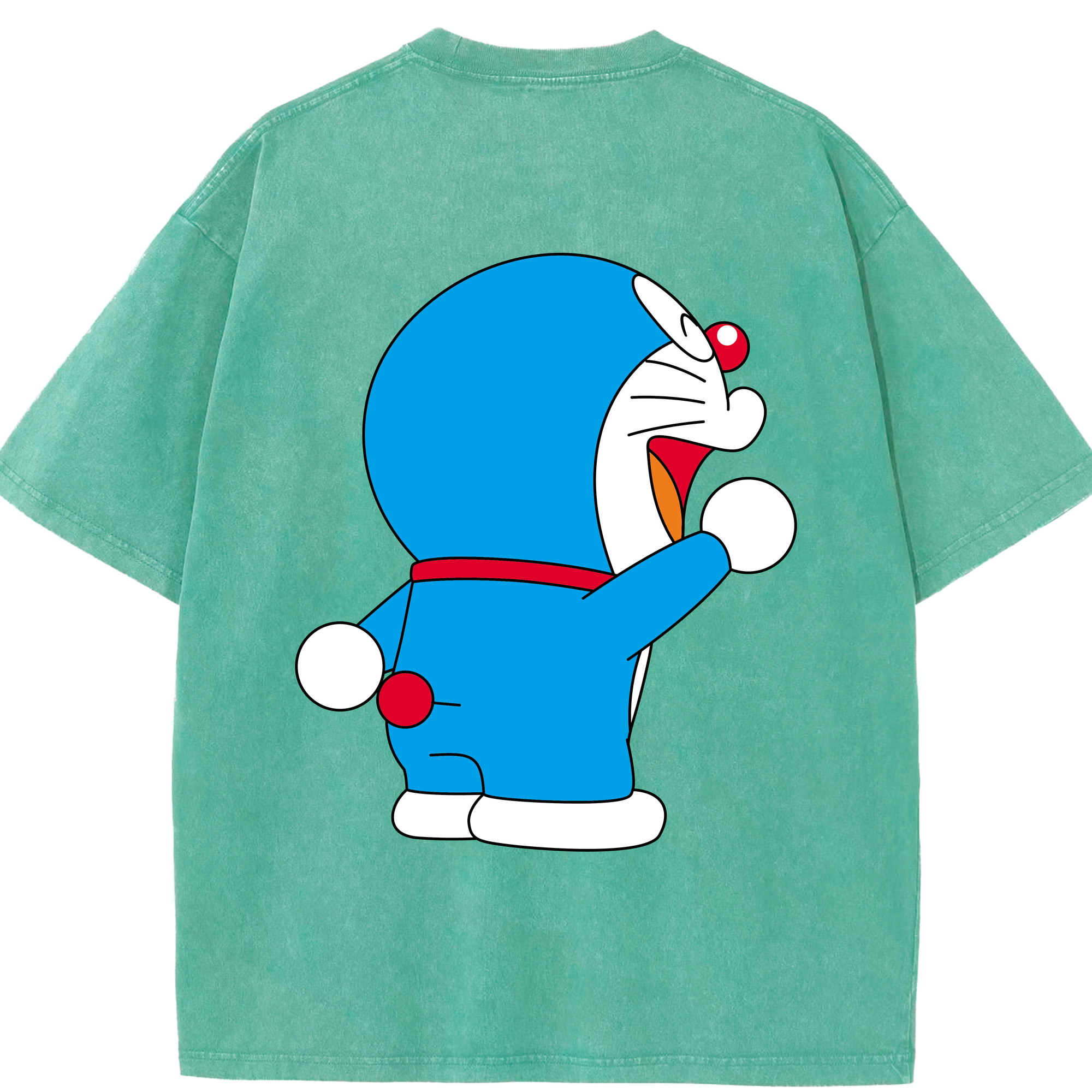 （画像用） ドラえもん Doraemon 綿100% ヴィンテージ風 半袖Tシャツ（背面プリント）
